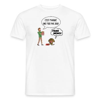 croquettes pour chien - T-shirt homme - blanc - Devant - AI Model Male 178 dark (178cm)