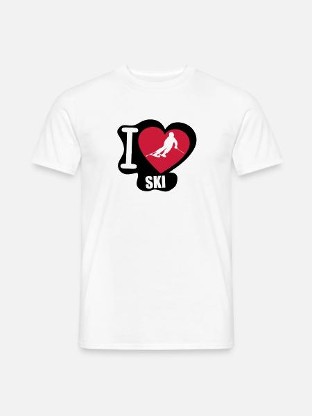 i love ski - T-shirt homme - blanc