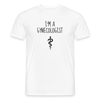 Gynecologist Gynécologue Gynäkologe Médecine - Men's T-Shirt - white - Front - AI Model Male 178 dark (178cm)