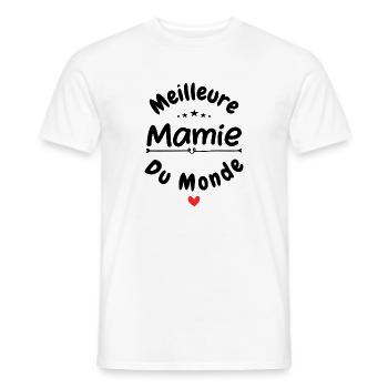 Meilleure mamie du monde - T-shirt homme - blanc - Devant - AI Model Male 178 dark (178cm)