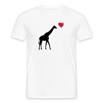 girafe love - T-shirt homme - blanc - Devant - AI Model Male 178 dark (178cm)