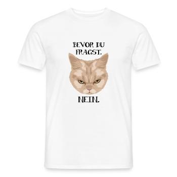 Grumpy Cat - Before you ask_No - P. - Men's T-Shirt - white - Front - AI Model Male 178 dark (178cm)