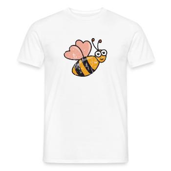 Retro Vintage Grunge Style Honigbienen Biene Honig - Männer T-Shirt - Weiß - Vorne - AI Model Male 178 dark (178cm)