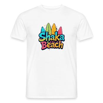 Shaka beach - Men's T-Shirt - white - Front - AI Model Male 178 dark (178cm)