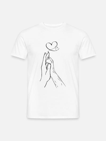 Dog Paw Human Hand - Männer T-Shirt - Weiß