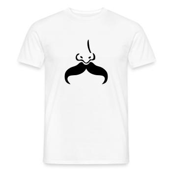 moustache mustache nez nose5 - T-shirt homme - blanc - Devant - AI Model Male 178 dark (178cm)