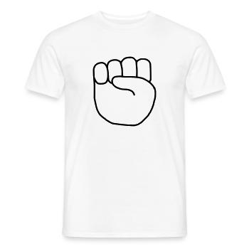 Emoji Fist Sketch noir - T-shirt homme - blanc - Devant - AI Model Male 178 dark (178cm)