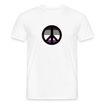 Signe de paix asexué Hippie LGBT - T-shirt homme - blanc - Devant - AI Model Male 178 dark (178cm)