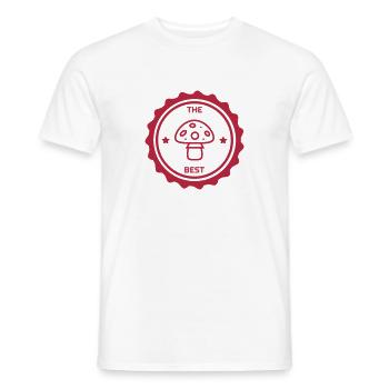 Mushroom / Champignon / Pilz / Picking - Men's T-Shirt - white - Front - AI Model Male 178 dark (178cm)