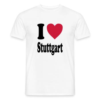 I love Stuttgart - Men's T-Shirt - white - Front - AI Model Male 178 dark (178cm)
