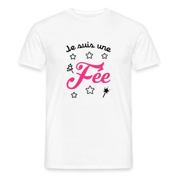 Fée / Fille / Princesse / Reine / Naissance / Bébé - Men's T-Shirt - white - Front - AI Model Male 178 dark (178cm)