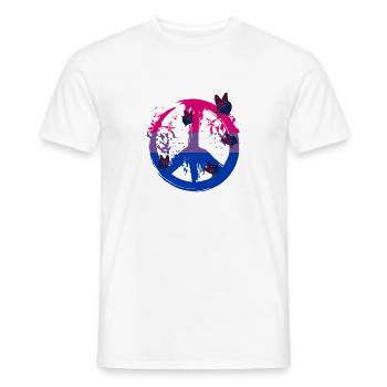 Bisexueller Schmetterlingsfrieden - Männer T-Shirt - Weiß - Vorne - AI Model Male 178 dark (178cm)