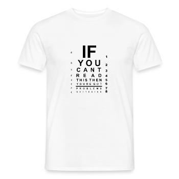 Si vous ne pouvez pas lire ce tableau de test oculaire - T-shirt homme - blanc - Devant - AI Model Male 178 dark (178cm)