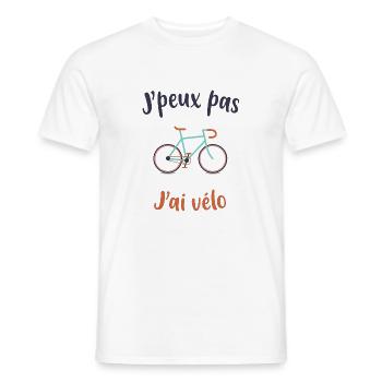 J'peux pas j'ai vélo, idée cadeau vélo - T-shirt homme - blanc - Devant - AI Model Male 178 dark (178cm)
