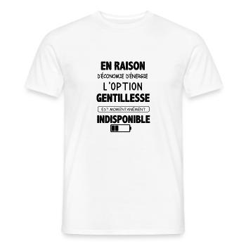 Option gentillesse momentanément indisponible - T-shirt homme - blanc - Devant - AI Model Male 178 dark (178cm)