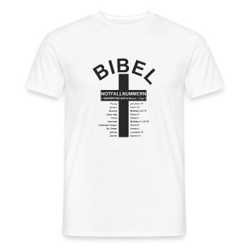Bibel Notrufnummern ,Notfall, Psalme - Männer T-Shirt - Weiß - Vorne - AI Model Male 178 dark (178cm)