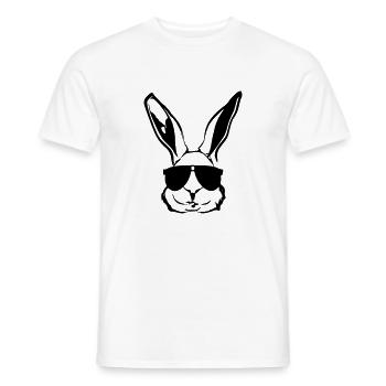 Hase mit Sonnenbrille Hasenkopf Geschenkidee - Männer T-Shirt - Weiß - Vorne - AI Model Male 178 dark (178cm)