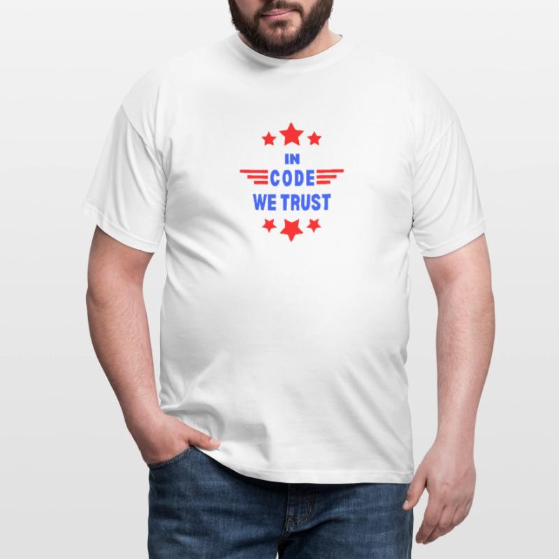 In code we trust! Coding Design für Programmierer! Männer T-Shirt