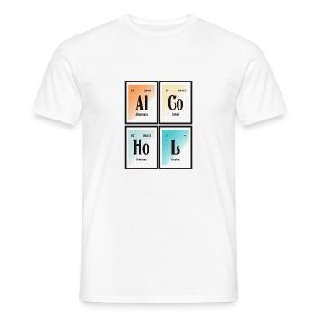 | de l’alcool Tableau périodique des éléments - T-shirt homme - blanc - Devant - AI Model Male 178 dark (178cm)