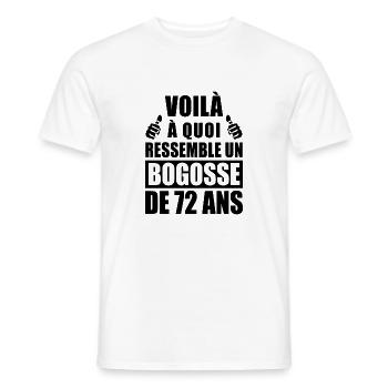 voilà à quoi ressemble un bogosse de 72 ans - T-shirt homme - blanc - Devant - AI Model Male 178 dark (178cm)
