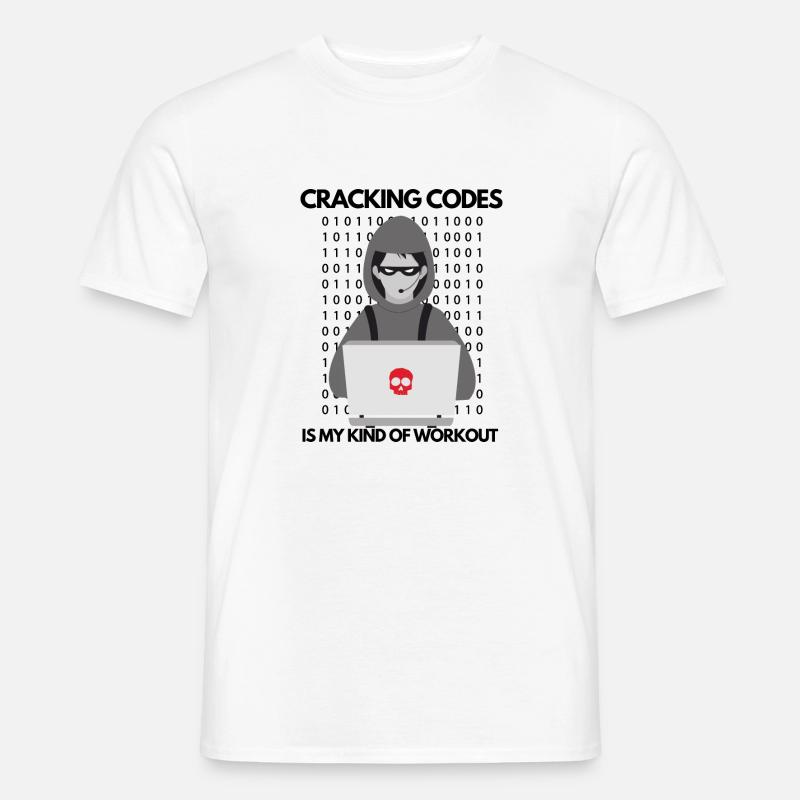 Cybersecurity Professional Hacker Cracking Codes - Men’s T-shirt - white