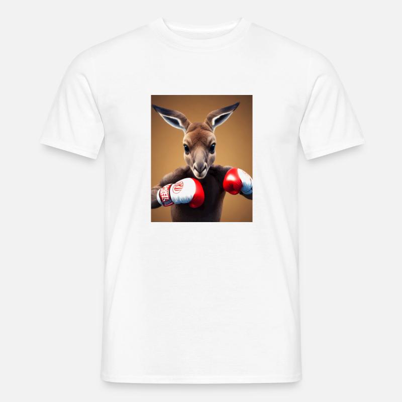 Boxen Känguru Comic Zeichnung Tier Australien - Männer T-Shirt - Weiß