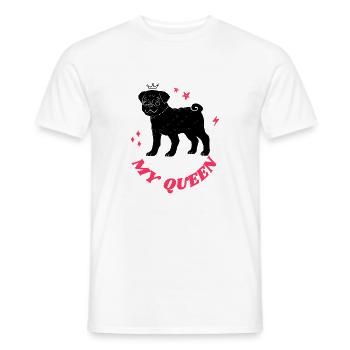 Mon chien est ma reine - T-shirt homme - blanc - Devant - AI Model Male 178 dark (178cm)