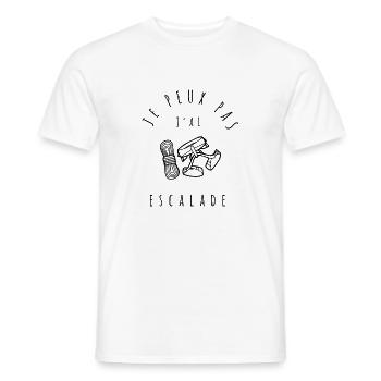 Je peux pas, j'ai escalade - Passionnés d'escalade - T-shirt homme - blanc - Devant - AI Model Male 178 dark (178cm)