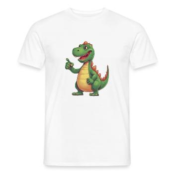 Ein Dino, dem Sie vertrauen können Daumen hoch für Sie - Männer T-Shirt - Weiß - Vorne - AI Model Male 178 dark (178cm)