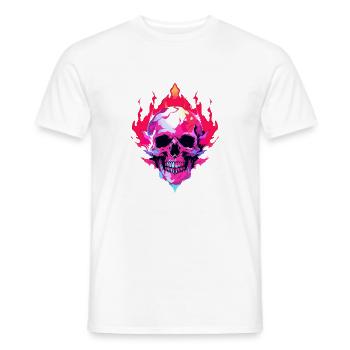 Crâne néon - T-shirt homme - blanc - Devant - AI Model Male 178 dark (178cm)