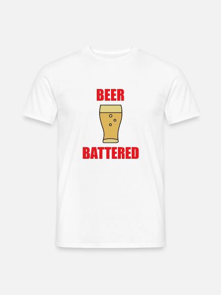 Beer Battered black - Men's T-Shirt - white