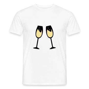 Vin,verres à célébrer - T-shirt homme - blanc - Devant - AI Model Male 178 dark (178cm)