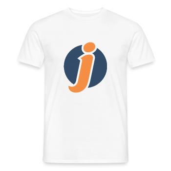 Lettre j orange sport - T-shirt homme - blanc - Devant - AI Model Male 178 dark (178cm)