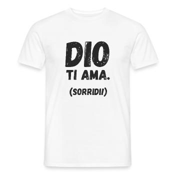 Gott liebt dich. Lächeln! - Männer T-Shirt - Weiß - Vorne - AI Model Male 178 dark (178cm)