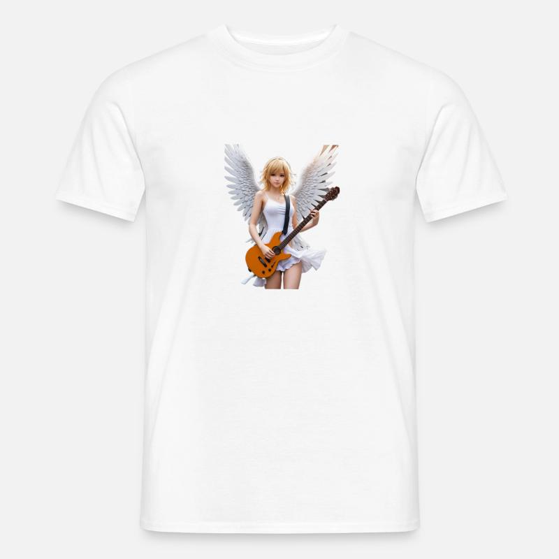 Engel mit Gitarrenflügel - Männer T-Shirt - Weiß