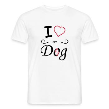 i love my dog - Men's T-Shirt - white - Front - AI Model Male 178 dark (178cm)