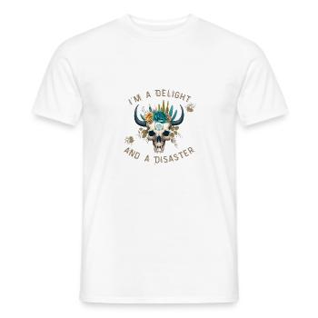 Desert Skull Aesthetic – Wild & Free - Männer T-Shirt - Weiß - Vorne - AI Model Male 178 dark (178cm)