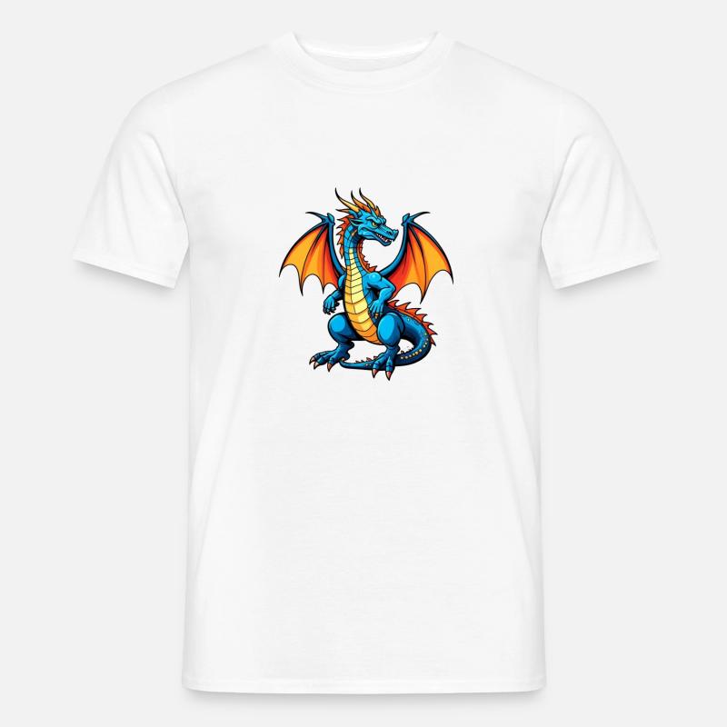 Blauer Dragon - Männer T-Shirt - Weiß