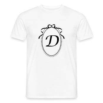 Vintage ribbon letter - gift idea - Men's T-Shirt - white - Front - AI Model Male 178 dark (178cm)