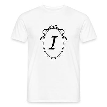 Vintage Letter i Ribbon - Gift Idea - Men's T-Shirt - white - Front - AI Model Male 178 dark (178cm)