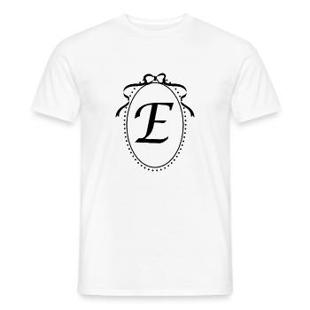 Vintage Letter E Ribbon - Gift Idea - Men's T-Shirt - white - Front - AI Model Male 178 dark (178cm)