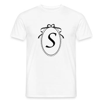Vintage Ribbon Letters - Gift Idea - Men's T-Shirt - white - Front - AI Model Male 178 dark (178cm)