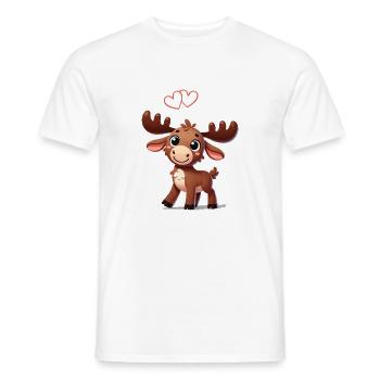 Amour comique de l’orignal - T-shirt homme - blanc - Devant - AI Model Male 178 dark (178cm)