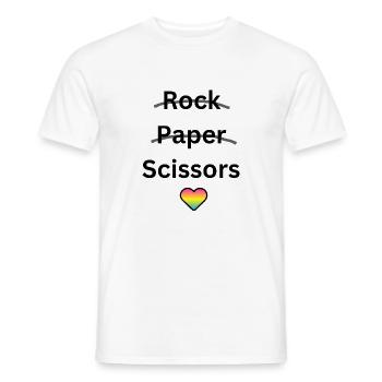 PRIDE Schere Stein Papier - Männer T-Shirt - Weiß - Vorne - AI Model Male 178 dark (178cm)