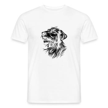 Irish Wolfhound Irischer Wolfshund Hund Dog 5 - Männer T-Shirt - Weiß - Vorne - AI Model Male 178 dark (178cm)