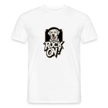 Labrador Retriever Hund - Rock on - Männer T-Shirt - Weiß - Vorne - AI Model Male 178 dark (178cm)