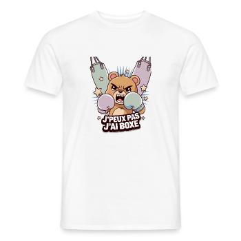 J' peux pas j'ai boxe - T-shirt homme - blanc - Devant - AI Model Male 178 dark (178cm)