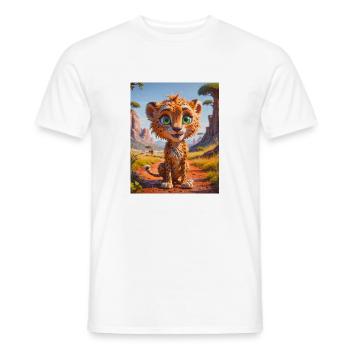 Animaux africains super mignons – Guépard - T-shirt homme - blanc - Devant - AI Model Male 178 dark (178cm)