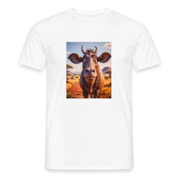 Animaux africains super mignons – Gnous - T-shirt homme - blanc - Devant - AI Model Male 178 dark (178cm)