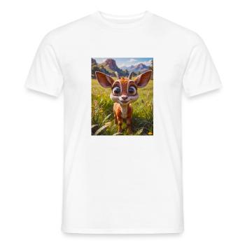 animaux africains super mignons – Antilope - T-shirt homme - blanc - Devant - AI Model Male 178 dark (178cm)